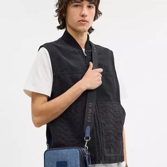 NWT Coach Wyatt Crossbody Bag CBG14 Denim/Deep Blue Smooth calf leather - Picture 7 of 9